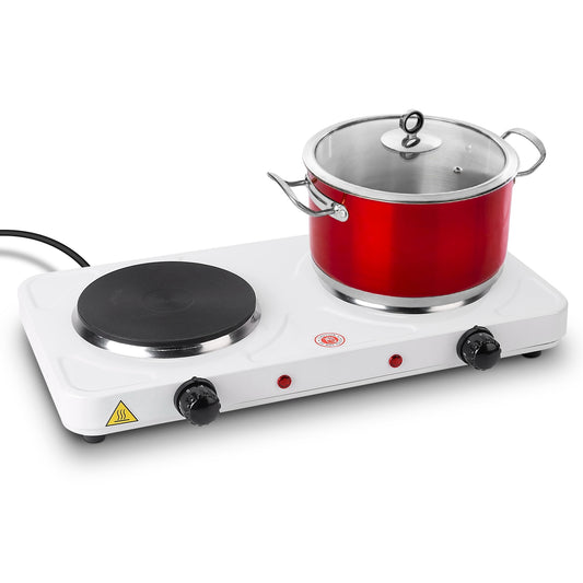 2000W Double Electric Burner Hot Plate – Portable Stove with 5-Level Temperature Control (USA Stock)