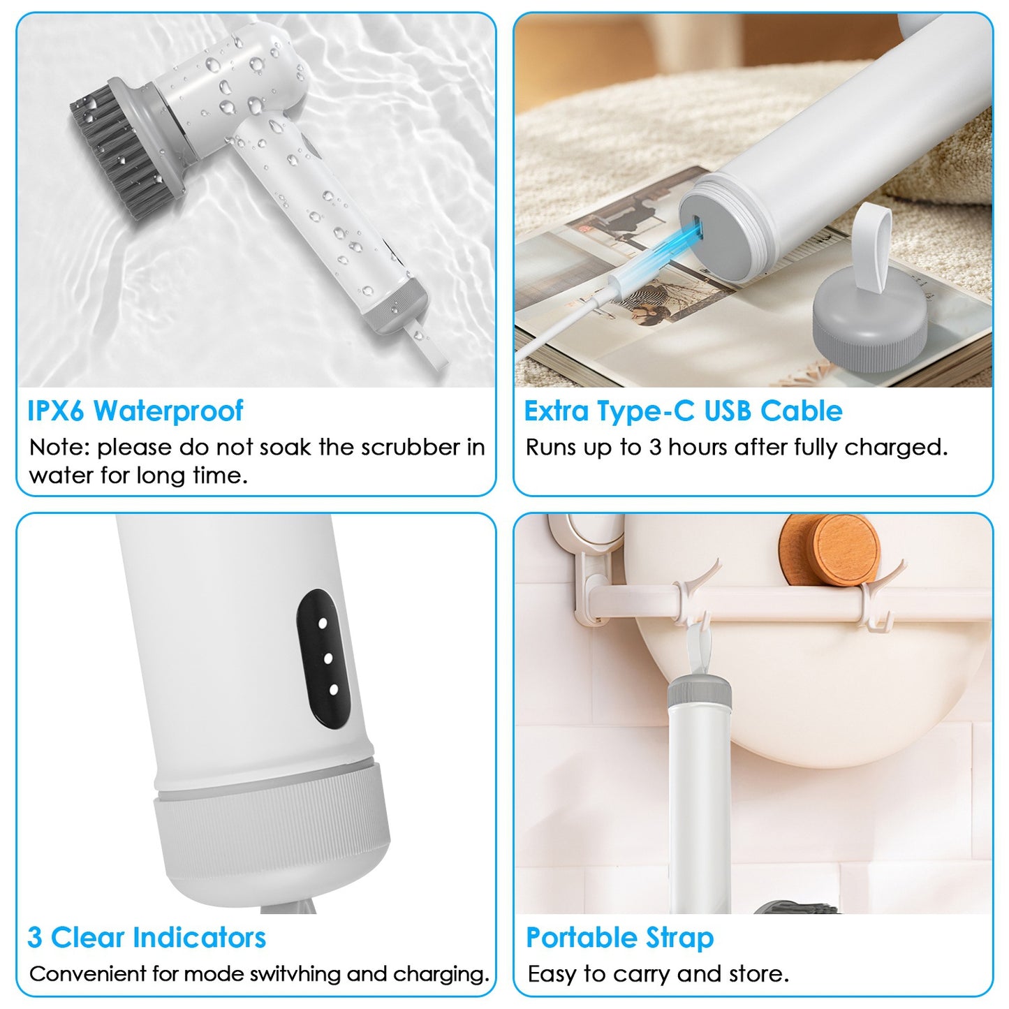 Electric Cleaning Scrubber – 3-Speed Handheld Power Brush With Multiple Cleaning Heads (Fast USA Shipping)